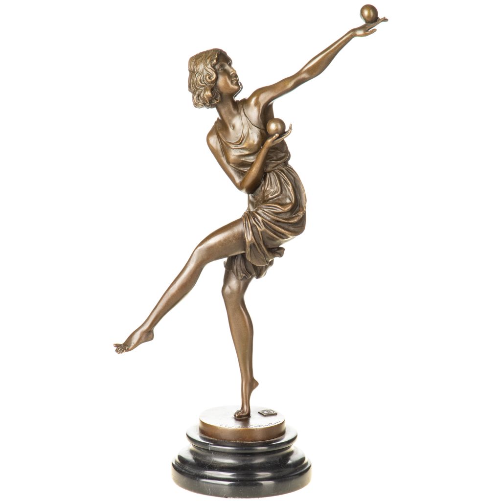 Art Deco Bronzefigur Tänzerin 40x23x12cm Art-Deco-Bronzefigur-Taenzerin-40x23x12cm
