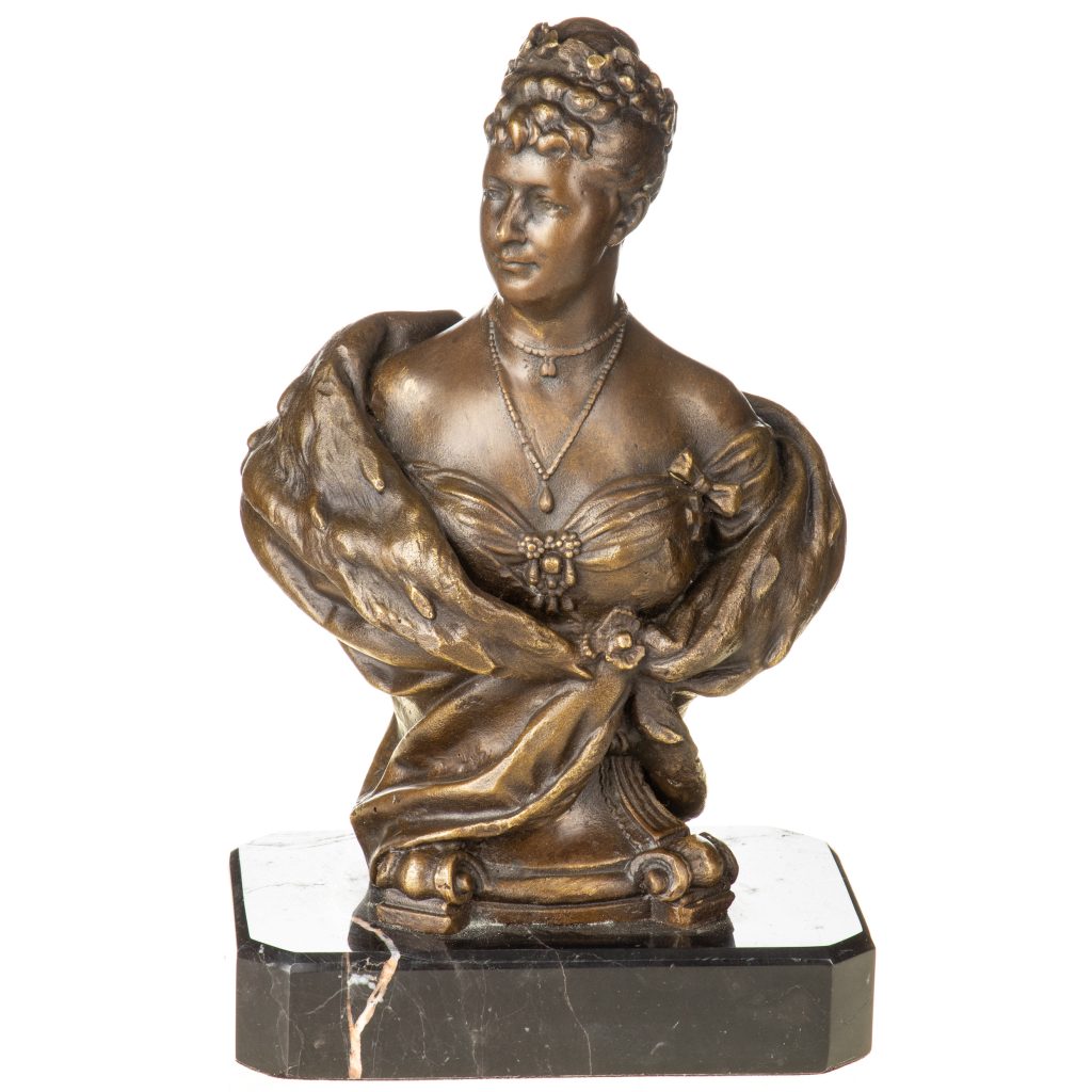 Bronzefigur-Bueste-Auguste-Viktoria-Gemahlin-Wilhelms-II-25x15x9cm