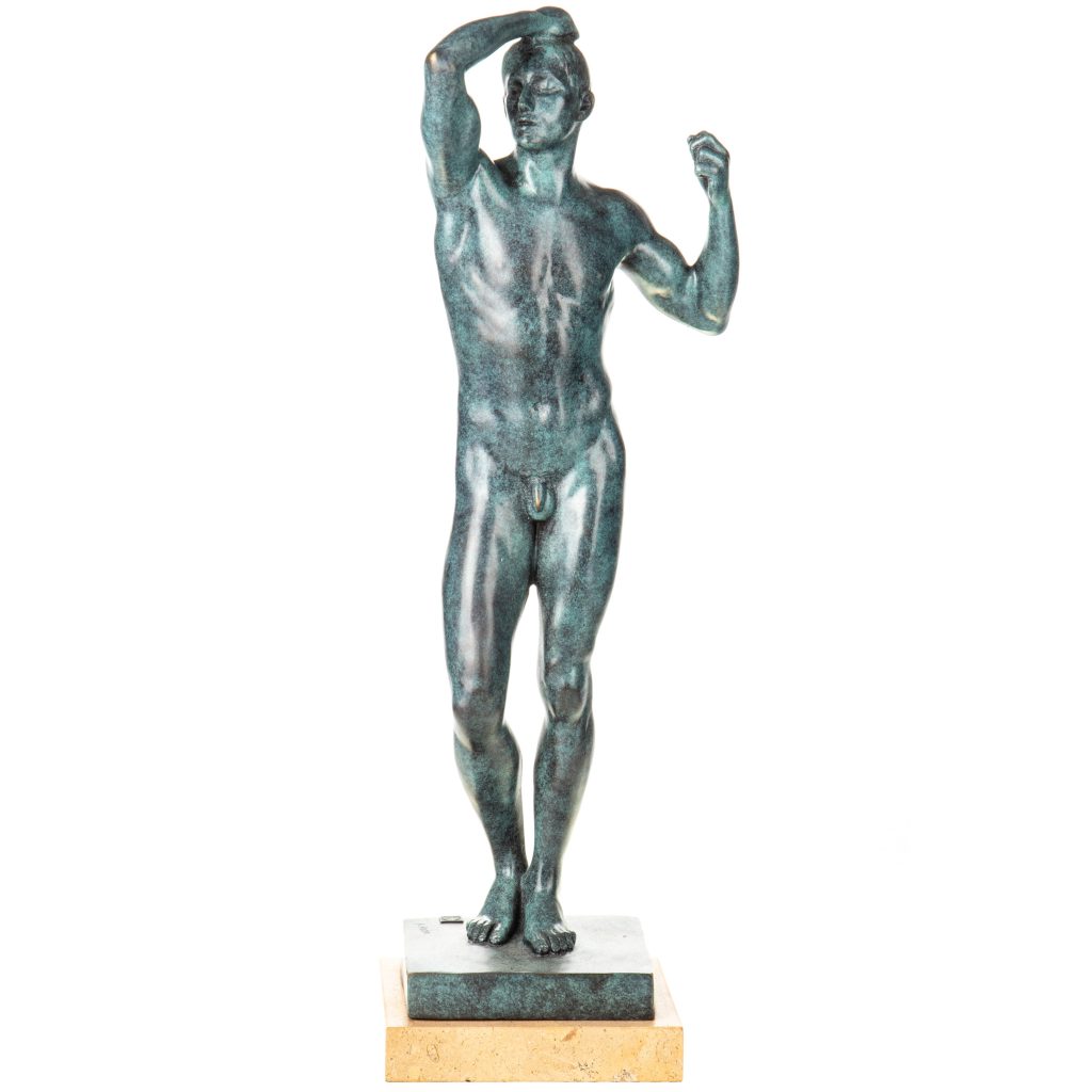 Bronzefigur Das Eherne Zeitalter nach Rodin 54x17x15cm Bronzefigur Das Eherne Zeitalter nach Rodin 54x17x15cm