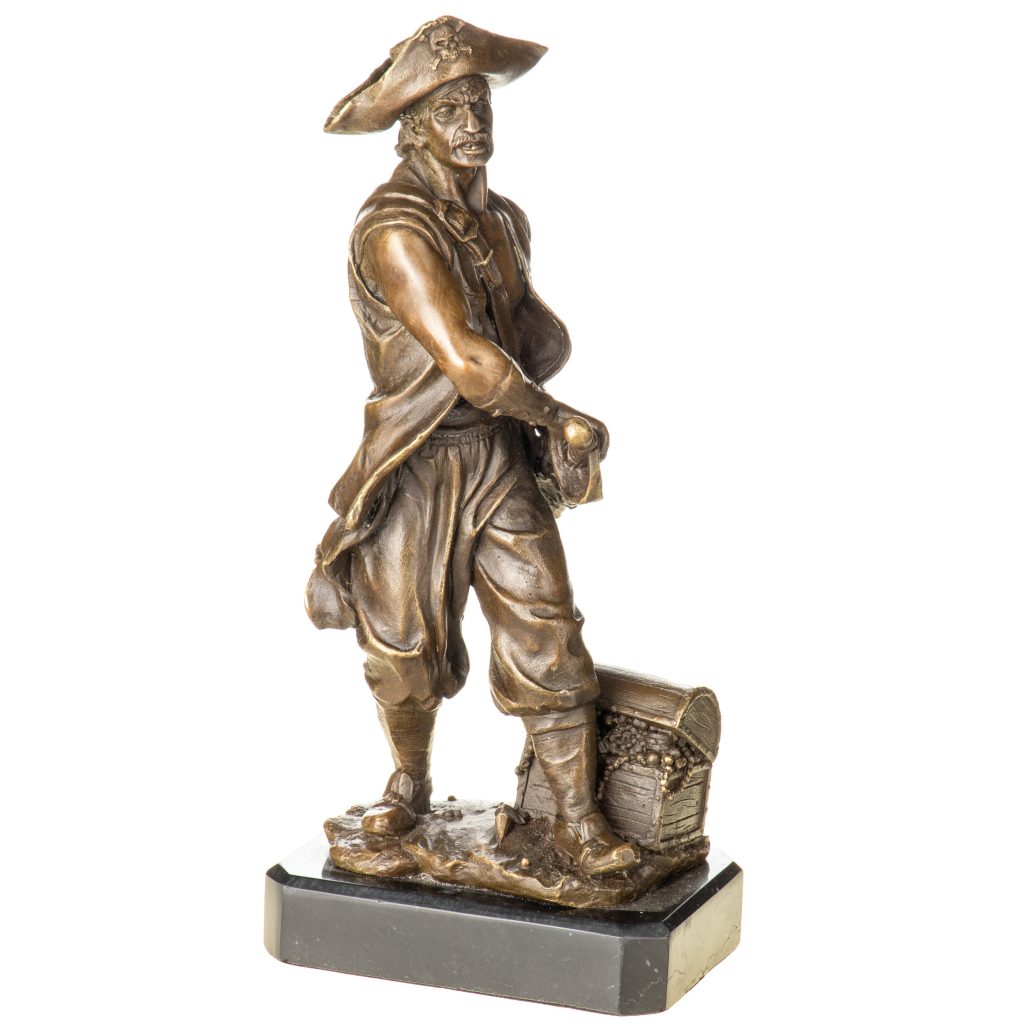 Bronzefigur-Pirat-33x15x12cm