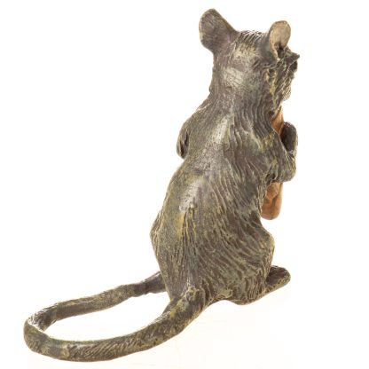 Farbige Bronzefigur Wiener Art Maus mit Käse 7x6x3cm – Bild 3
