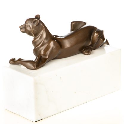 Moderne Bronze Figur "Panther" 19x30x12cm – Bild 3