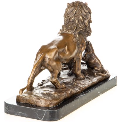 Bronzefigur Löwe mit Löwenwelpen 26x43x16cm2