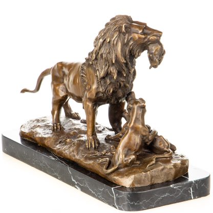 Bronzefigur Löwe mit Löwenwelpen 26x43x16cm – Bild 4