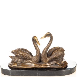 Bronzefigur Schwanenpaar 13x23x10cm Bronzefigur-Schwanenpaar-13x23x10cm