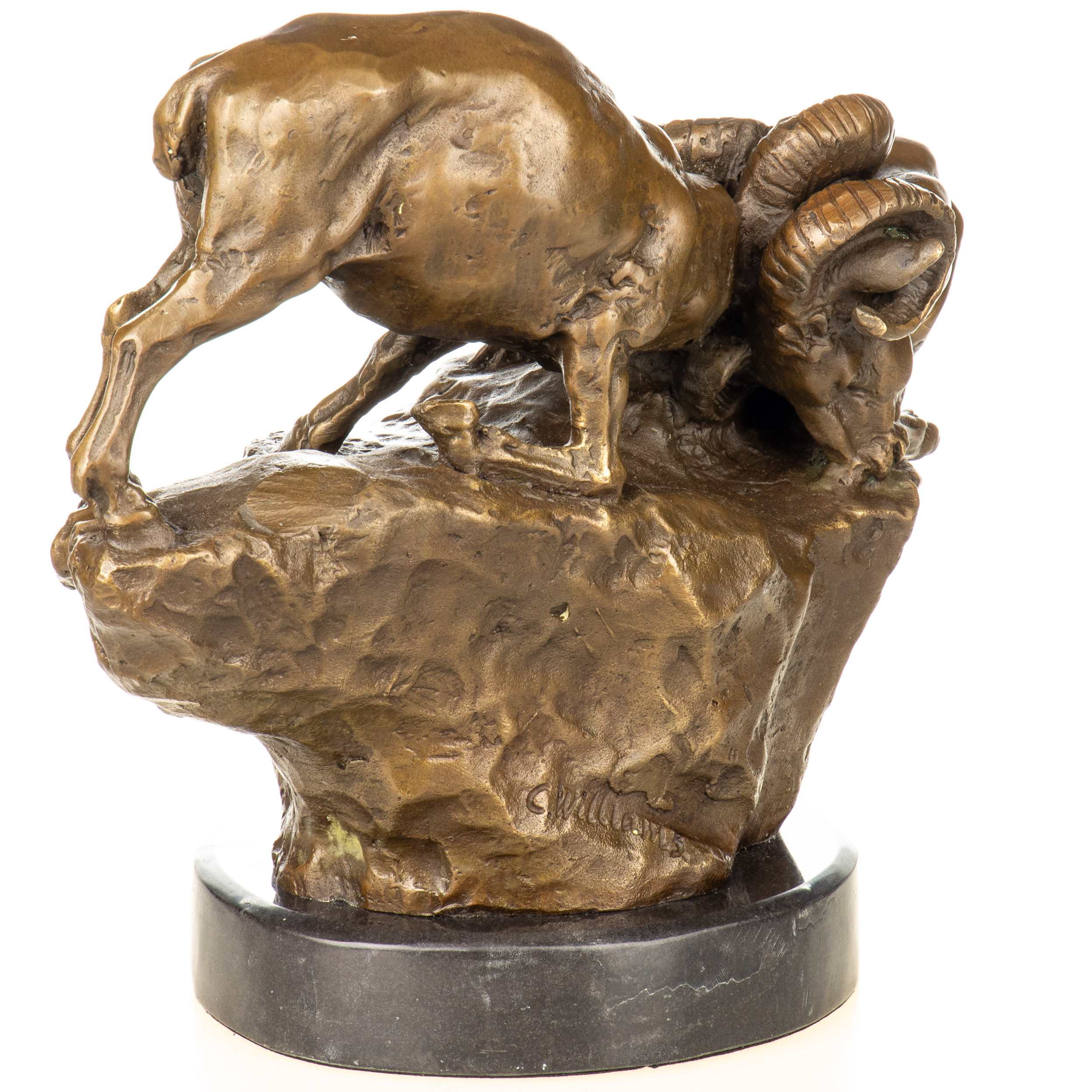 Bronzefigur Steinböcke 23x28x17cm4 Bronzefigur Steinböcke 23x28x17cm4