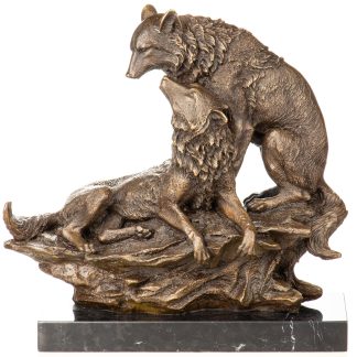 Bronzefigur Wölfe 35x35x15cm