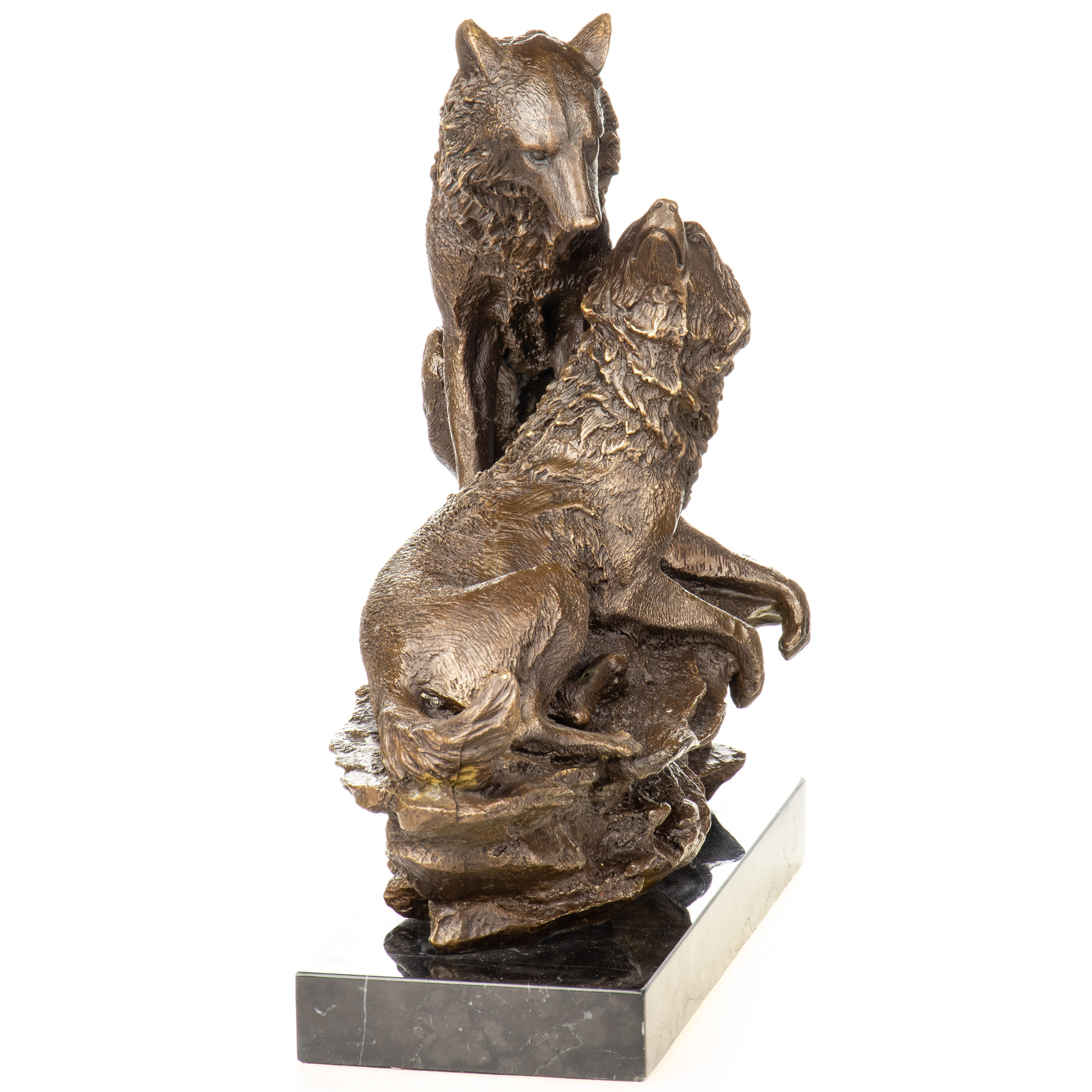 Bronzefigur Wölfe 35x35x15cm2 Bronzefigur Wölfe 35x35x15cm2