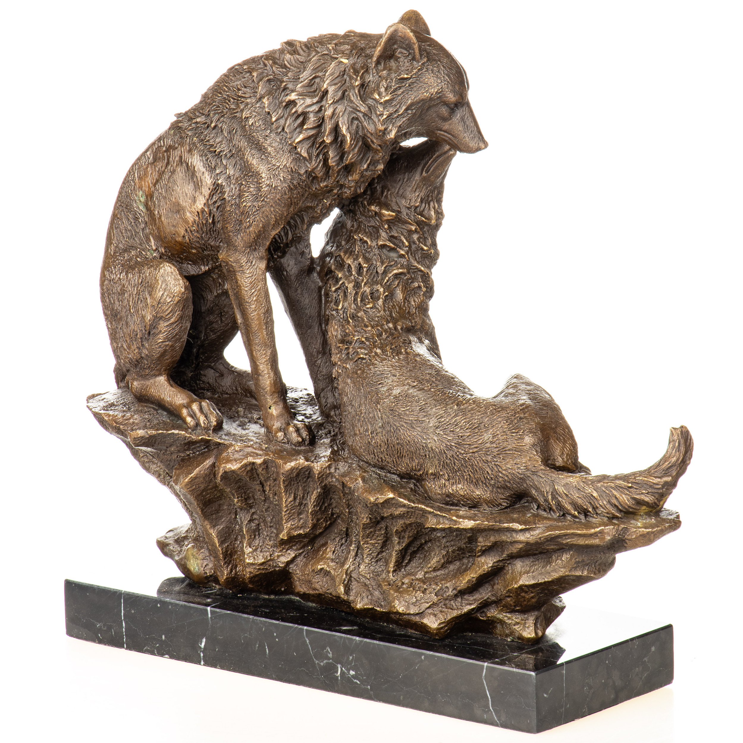 Bronzefigur Wölfe 35x35x15cm3 Bronzefigur Wölfe 35x35x15cm – Bild 3