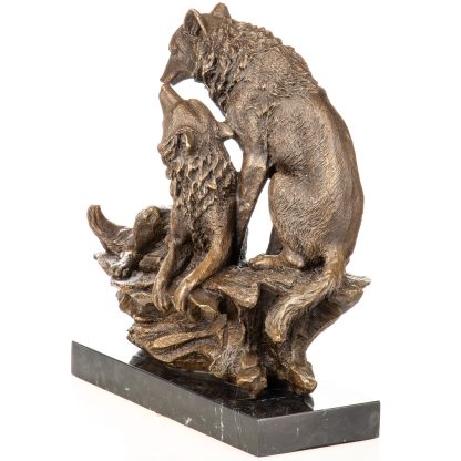 Bronzefigur Wölfe 35x35x15cm – Bild 5