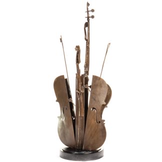 Moderne Bronzefigur Cello 155x62x45cm
