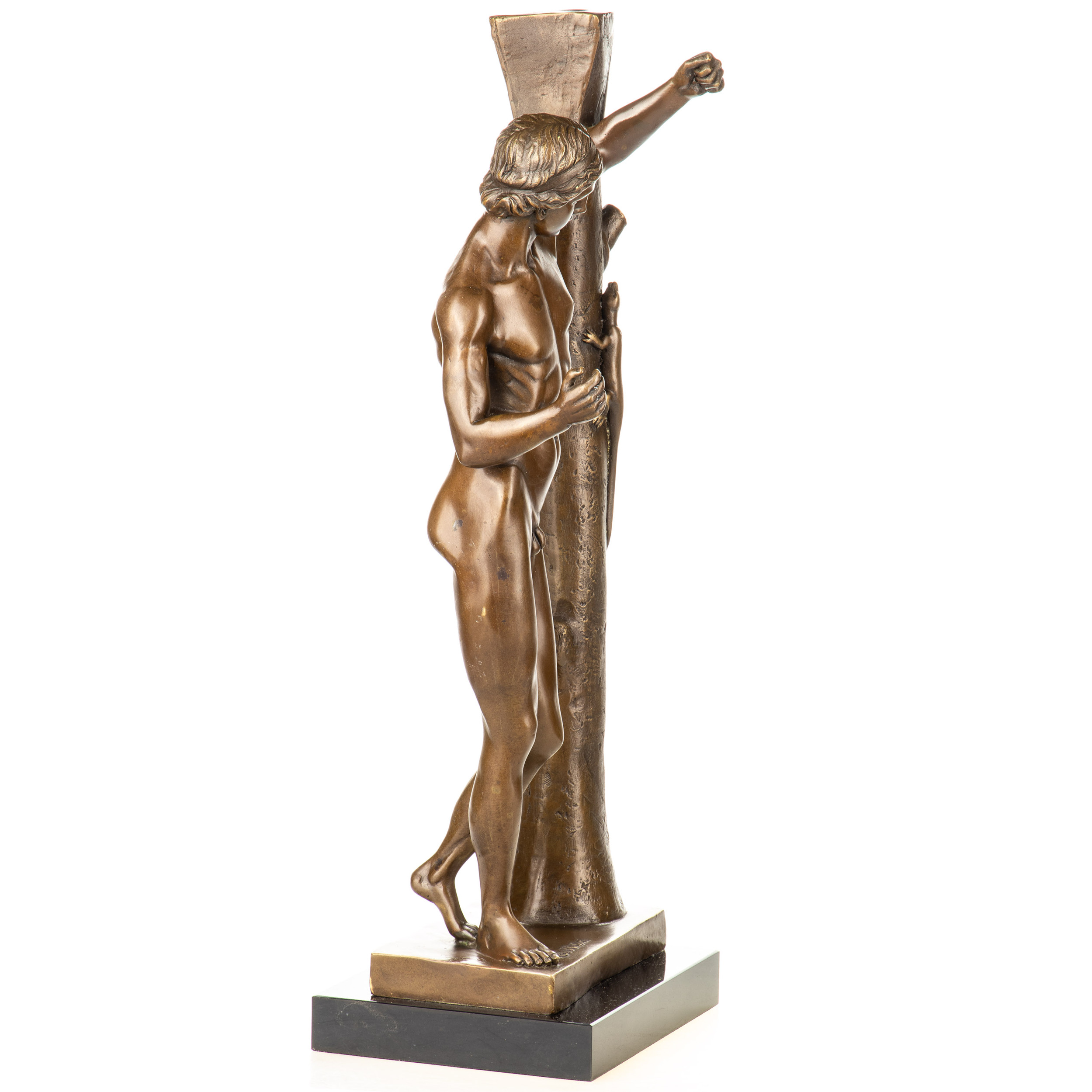 Mythologische Bronzefigur Männlicher Akt mit Eidechse Apollo Sauroktonos 53x20x18cm2 Mythologische Bronzefigur Männlicher Akt mit Eidechse Apollo Sauroktonos 53x20x18cm2