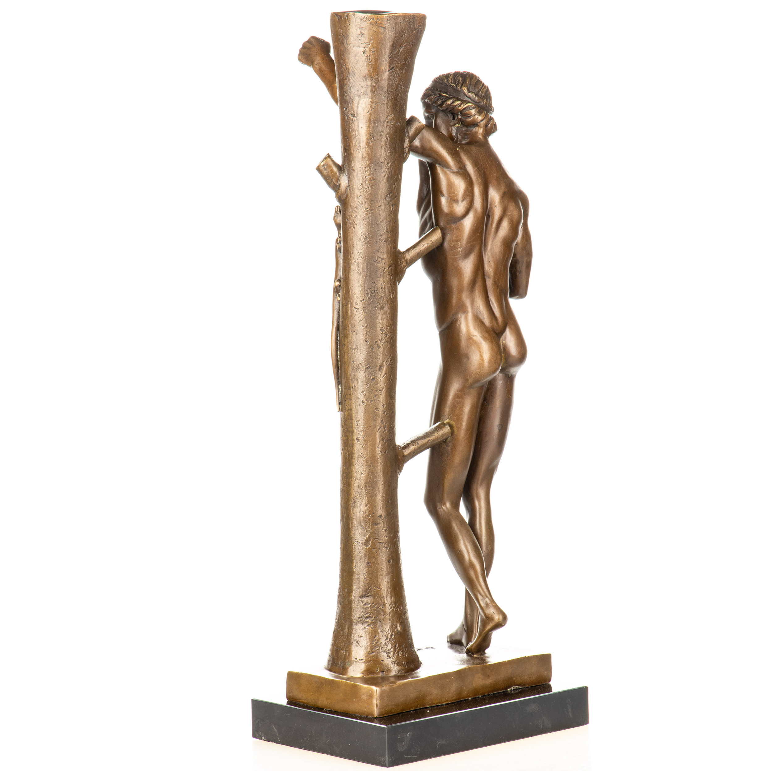 Mythologische Bronzefigur Männlicher Akt mit Eidechse Apollo Sauroktonos 53x20x18cm4 Mythologische Bronzefigur Männlicher Akt mit Eidechse Apollo Sauroktonos 53x20x18cm – Bild 4