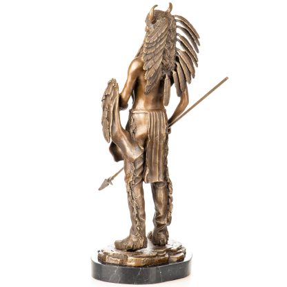 Western Bronzefigur Indianer mit Schild und Speer 50x22x20cm – Bild 5