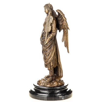 Bronzefigur Engel mit Violine und Feder 32x16x15cm – Bild 4