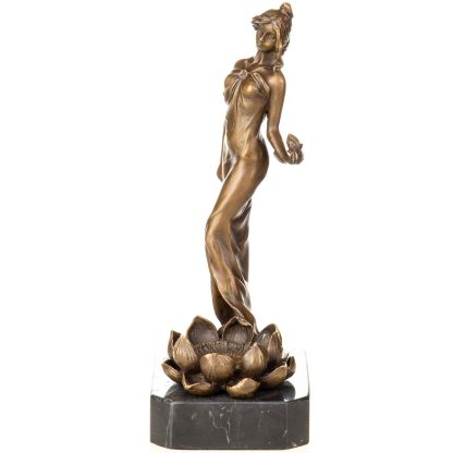 Bronzefigur Frau mit Blumen 24x12x9cm – Bild 4
