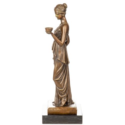 Bronzefigur Frau mit Krug und Becher 40x13x13cm – Bild 4