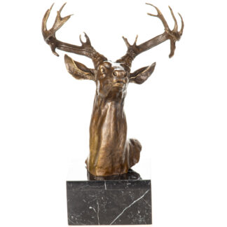 Bronzefigur Hirsch Büste 48x30x19cm Bronzefigur-Hirsch-Bueste-48x30x19cm