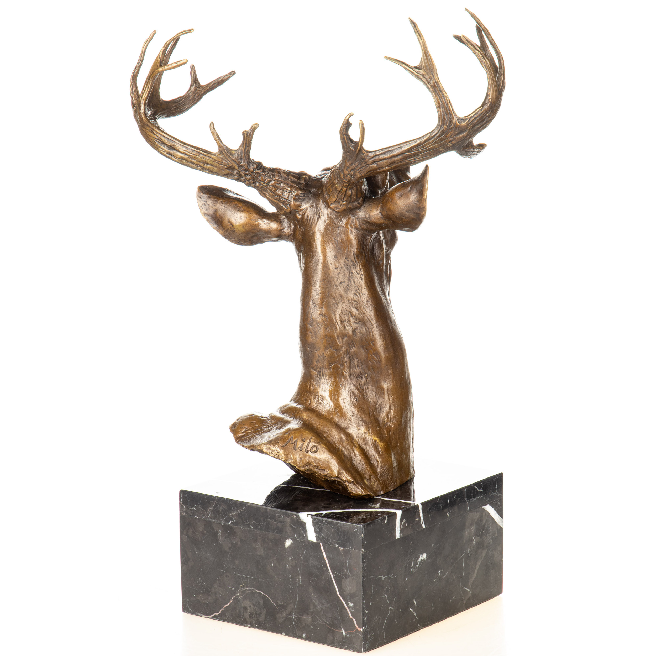 Bronzefigur Hirsch Büste 48x30x19cm3 Bronzefigur Hirsch Büste 48x30x19cm – Bild 3