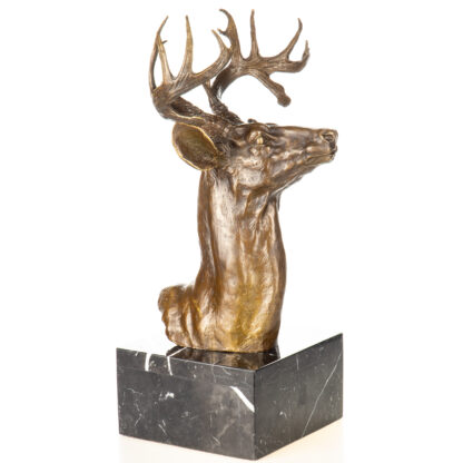 Bronzefigur Hirsch Büste 48x30x19cm – Bild 4