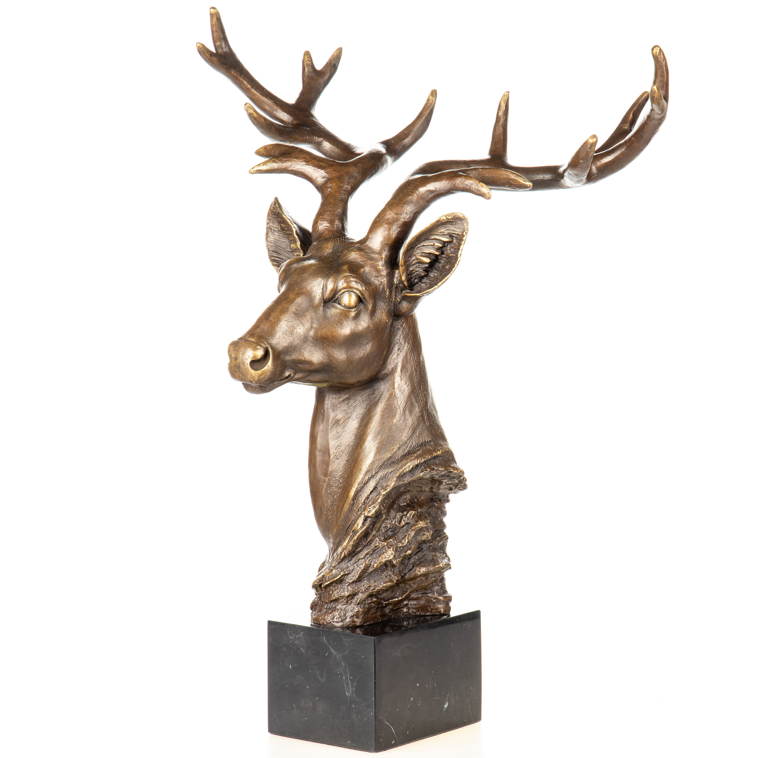 Bronzefigur Hirsch Büste 56x42x36cm2 Bronzefigur-Hirsch-Bueste-56x42x36cm2