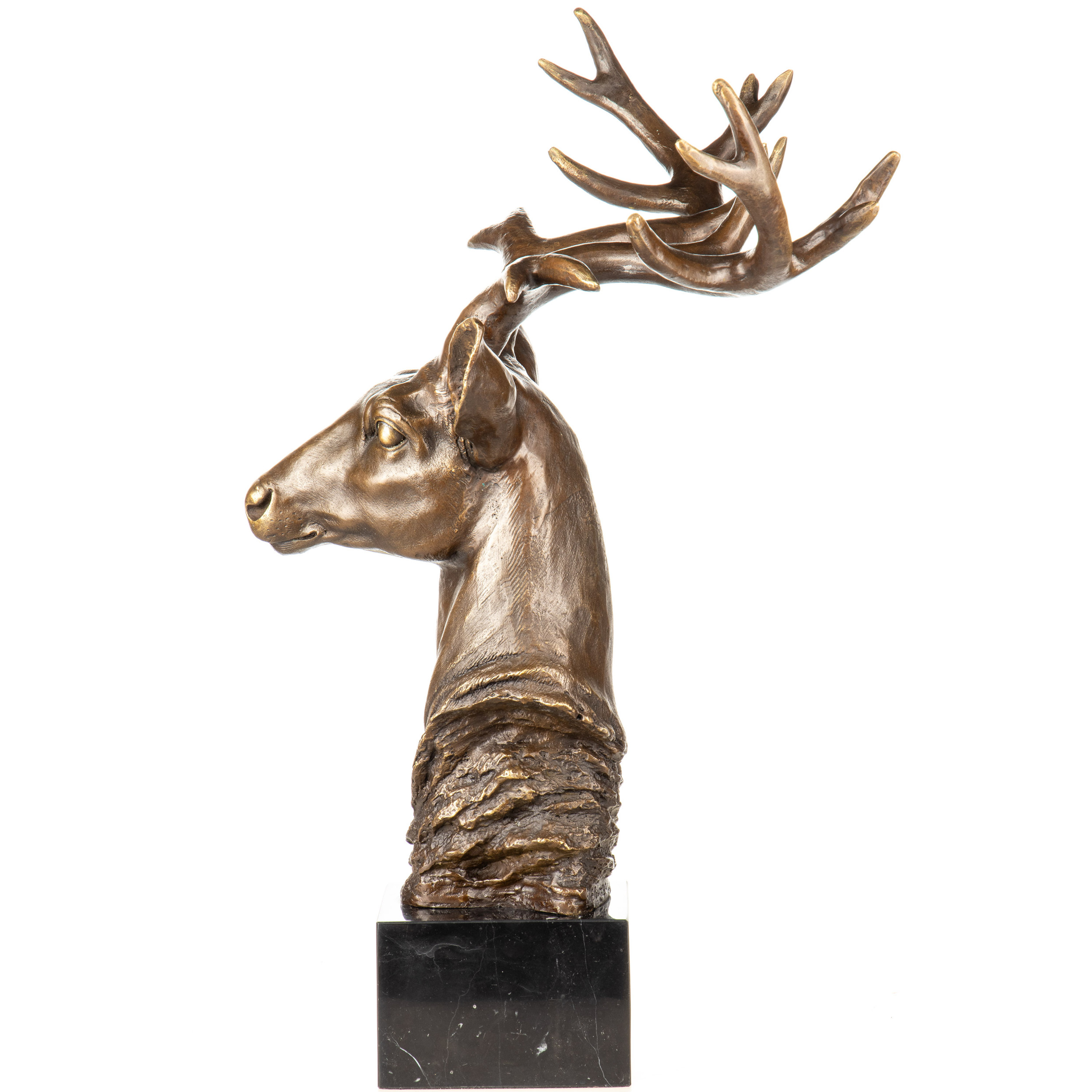 Bronzefigur Hirsch Büste 56x42x36cm3 Bronzefigur Hirsch Büste 56x42x36cm – Bild 3