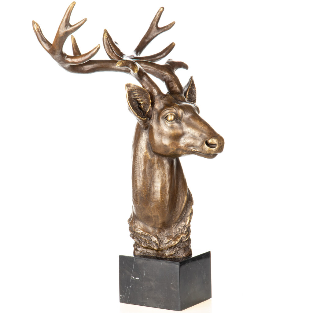 Bronzefigur Hirsch Büste 56x42x36cm5 Bronzefigur-Hirsch-Bueste-56x42x36cm