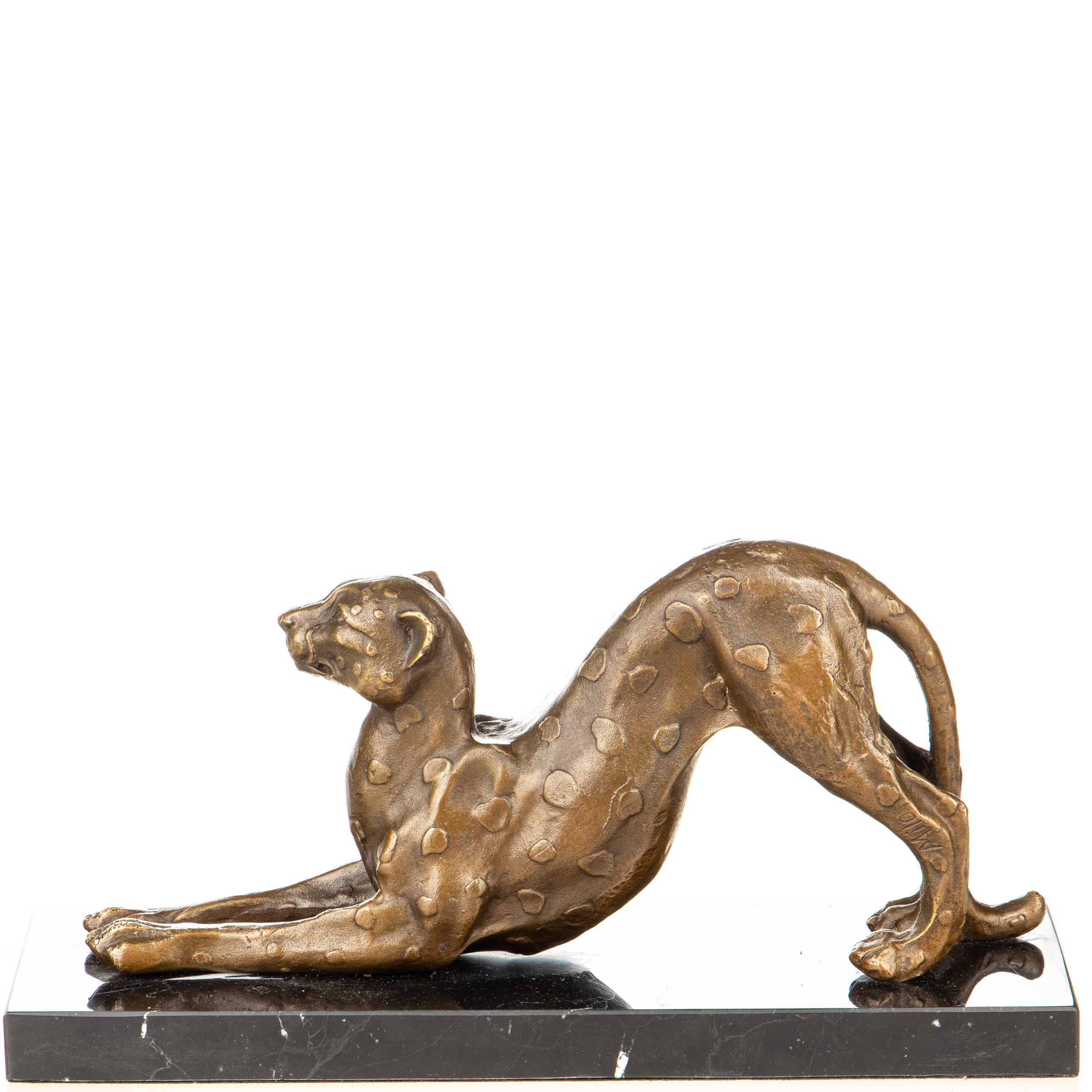 Bronzefigur Leopard 14x27x9cm Bronzefigur Leopard 14x27x9cm