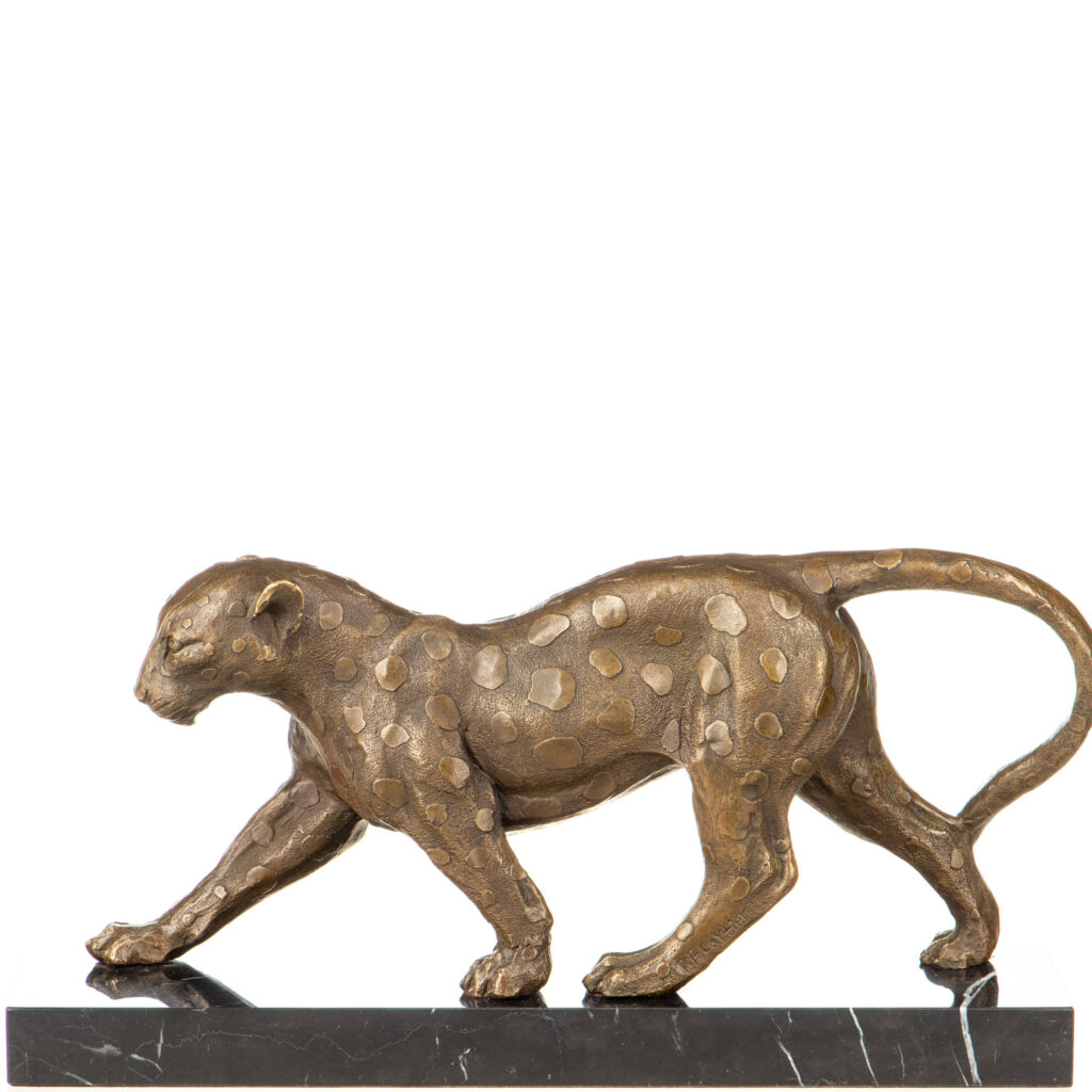 Bronzefigur-Leopard-20x42x10cm