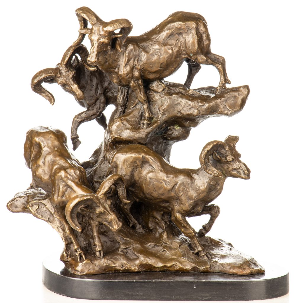 Bronzefigur Steinböcke 40x44x28cm Bronzefigur-Steinboecke-40x44x28cm