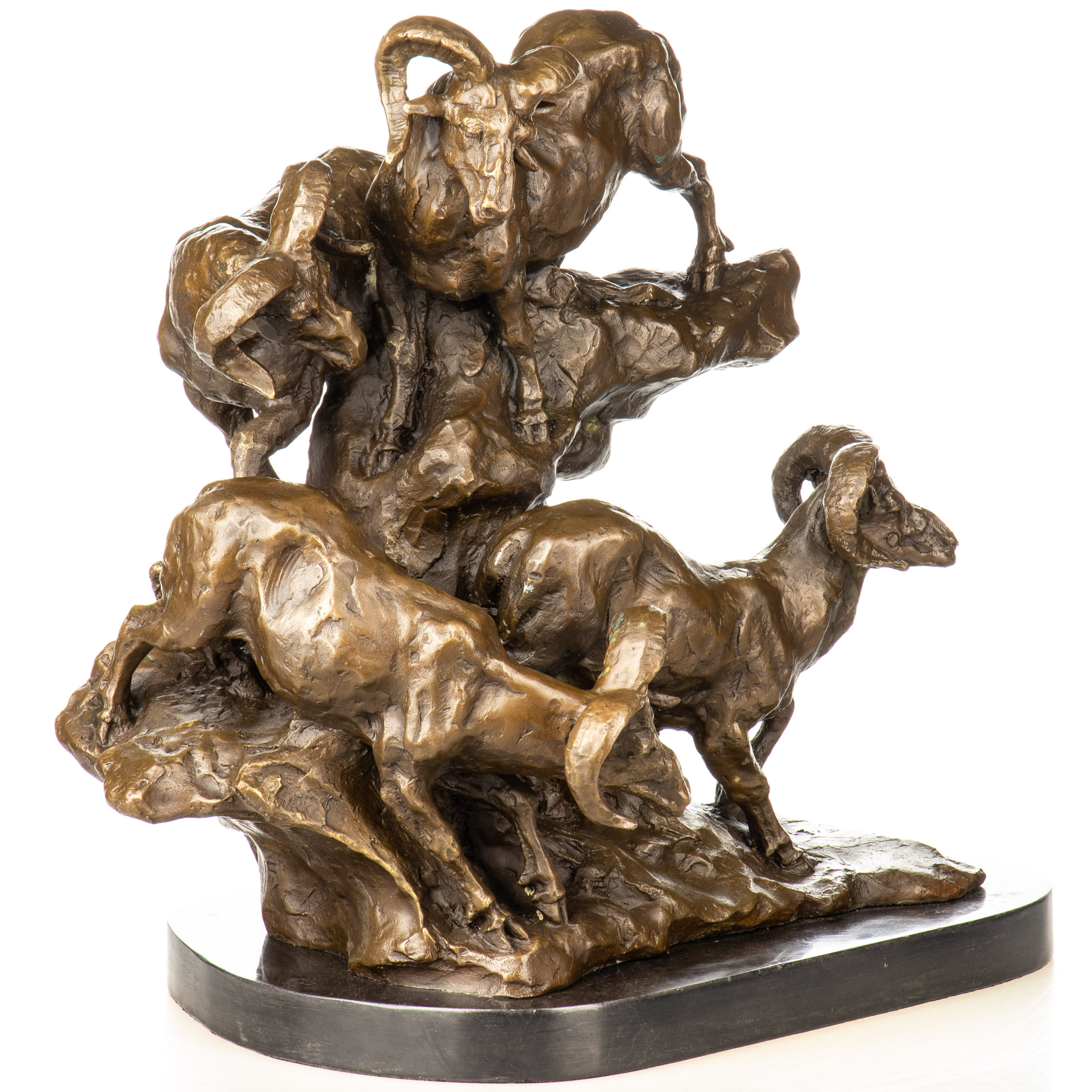 Bronzefigur Steinböcke 40x44x28cm2 Bronzefigur-Steinboecke-40x44x28cm2