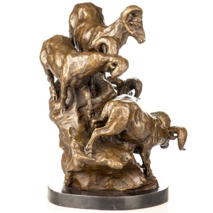 Bronzefigur Steinböcke 40x44x28cm – Bild 3