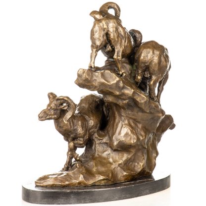 Bronzefigur Steinböcke 40x44x28cm – Bild 5