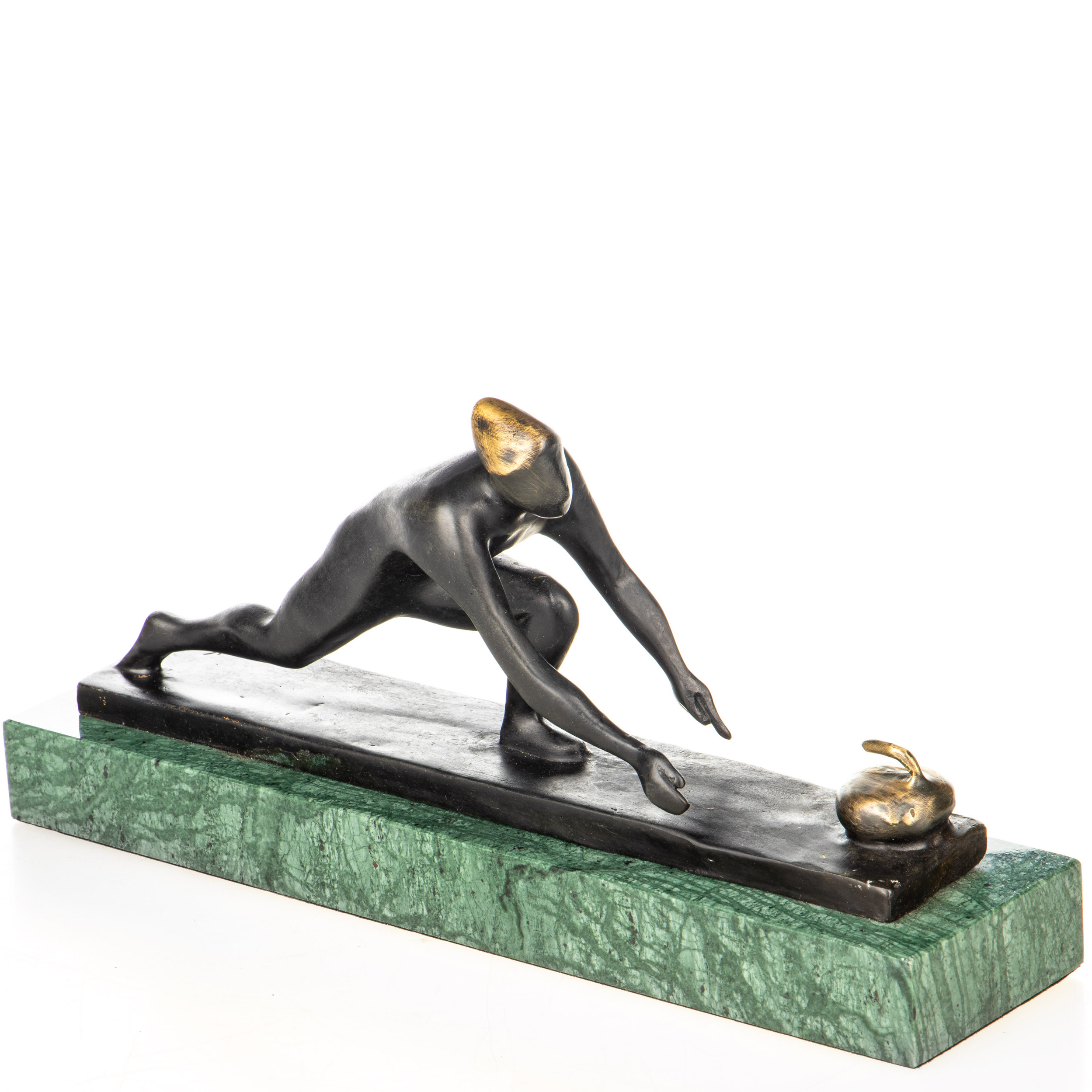 Moderne Bronzefigur Curler 16x32x8cm3 Moderne Bronzefigur Curler 16x32x8cm – Bild 3
