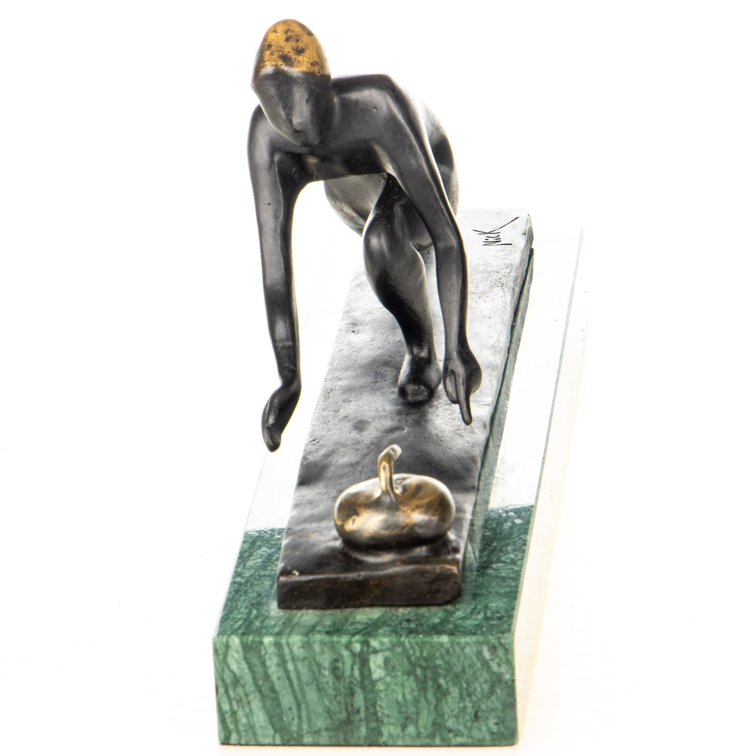 Moderne Bronzefigur Curler 16x32x8cm4 Moderne Bronzefigur Curler 16x32x8cm – Bild 4