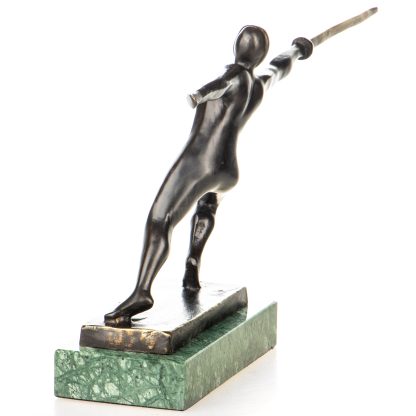 Moderne Bronzefigur Fechter 19x38x8cm – Bild 3