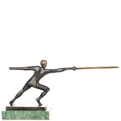 Moderne Bronzefigur Fechter 19x38x8cm – Bild 4