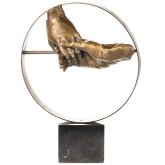 Moderne Bronzefigur Hände 46x34x12cm