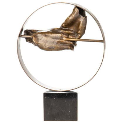 Moderne Bronzefigur Hände 46x34x12cm – Bild 3