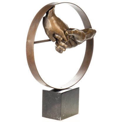 Moderne Bronzefigur Hände 46x34x12cm – Bild 4
