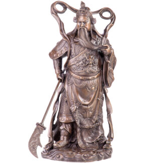 Asiatica Bronzefigur Legendärer Chinesischer General Guan Yu 41x20x41cm
