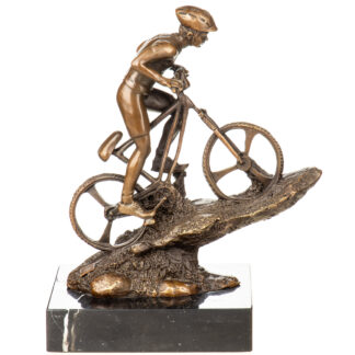 Bronzefigur-Mountainbike-Fahrer-26x21x12cm