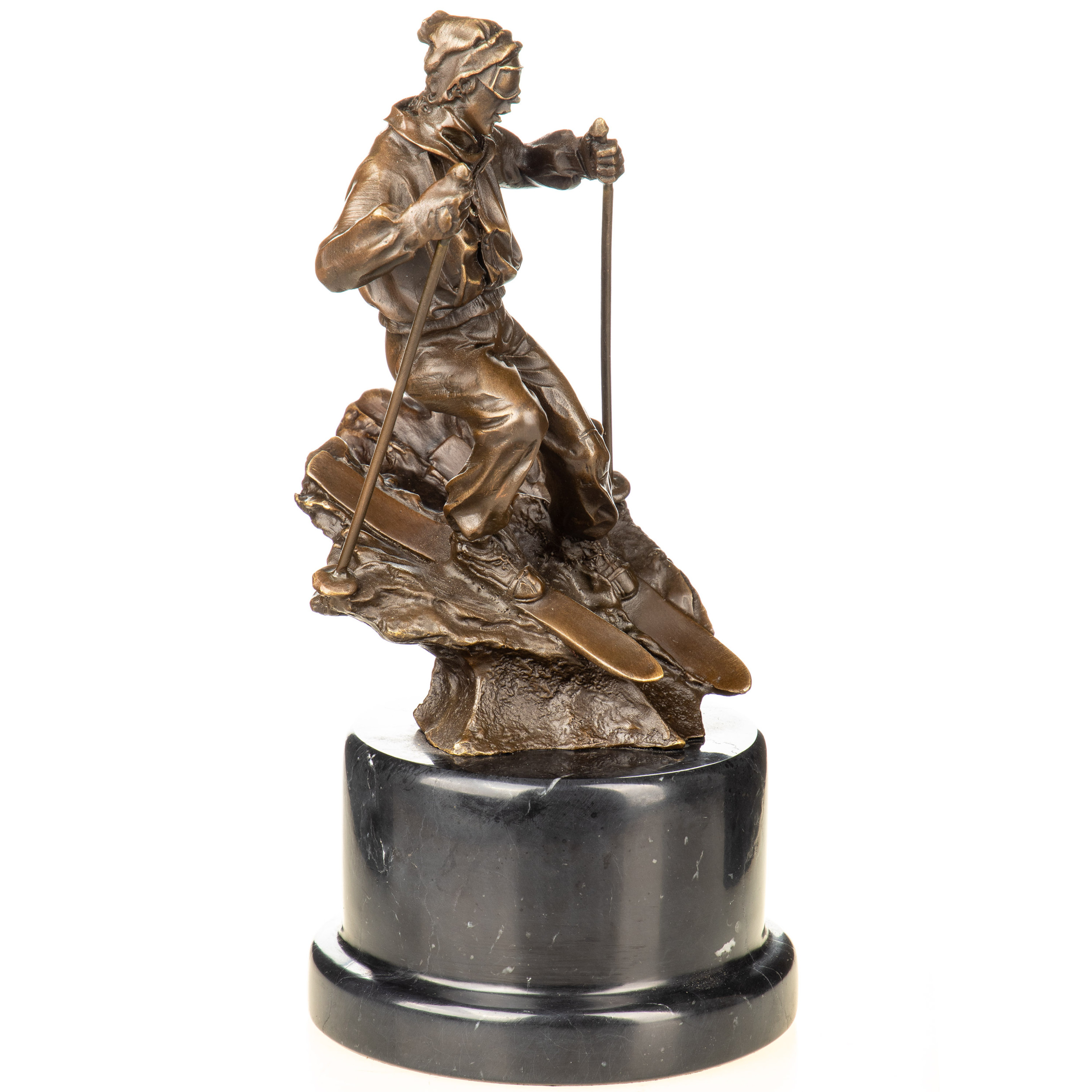 Bronzefigur Skifahrer 28x18x14cm2 Bronzefigur Skifahrer 28x18x14cm2