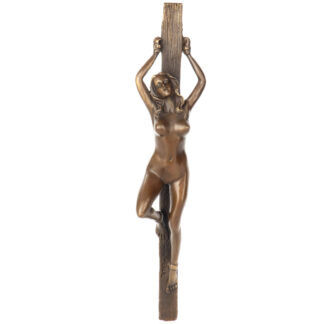 Erotische-Bronzefigur-Weiblicher-Akt-6x28x6cm