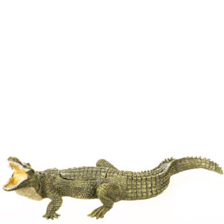 Farbige Bronzefigur Wiener Art Krokodil mit Frau 6x21x8cm Farbige-Bronzefigur-Wiener-Art-Krokodil-mit-Frau-6x21x8cm