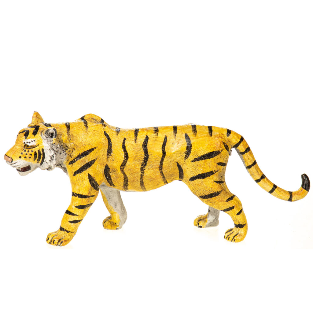 Farbige Bronzefigur Wiener Art Tiger 6x14x4cm Farbige-Bronzefigur-Wiener-Art-Tiger-6x14x4cm