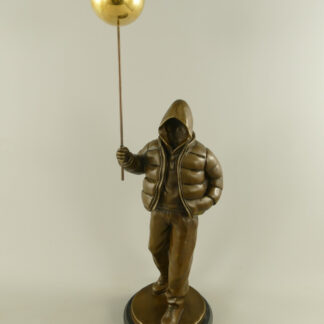 Bronzefigur Banksy Mann mit Ballon 72x25x20cm