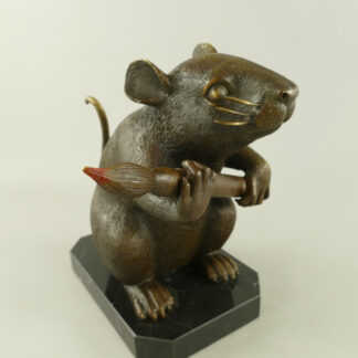 Bronzefigur Banksy Maus mit Pinsel 27x30x22cm Bronzefigur Banksy Maus mit Pinsel 27x30x22cm