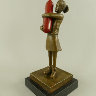 Bronzefigur Banksy Rocket Girl farbig 33x13x13cm Bronzefigur-Banksy-Rocket-Girl-farbig-33x13x13cm